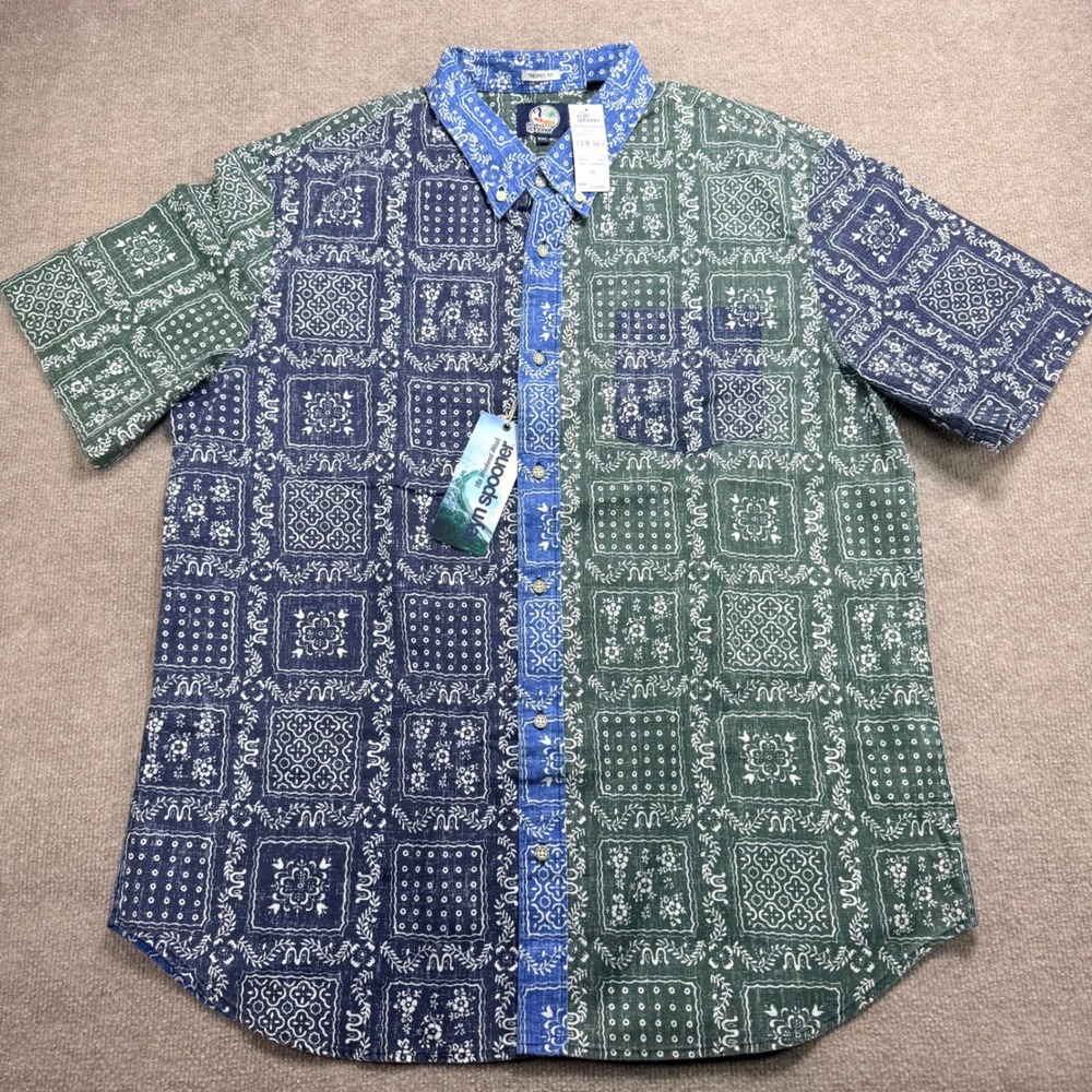 Reyn Spooner Mens 2XL Tailored Fit Bandana Colorblock Button Down Shirt NWT